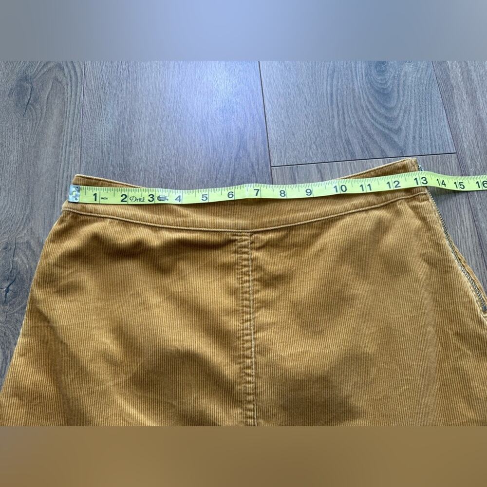 Aritzia Wilfred Free Corduroy Mini Skirt Size 2 Mustard Brown A-Line Side Zip - Picture 8 of 9